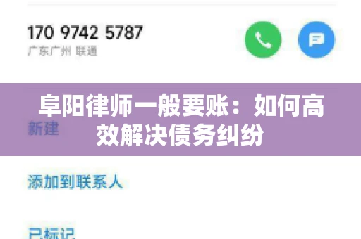 阜阳律师一般要账：如何高效解决债务纠纷