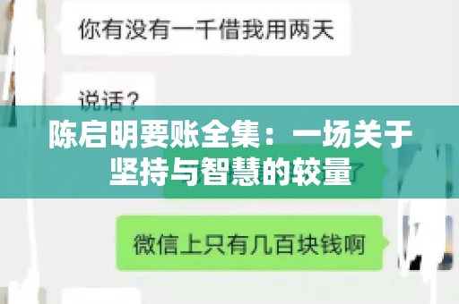 陈启明要账全集：一场关于坚持与智慧的较量