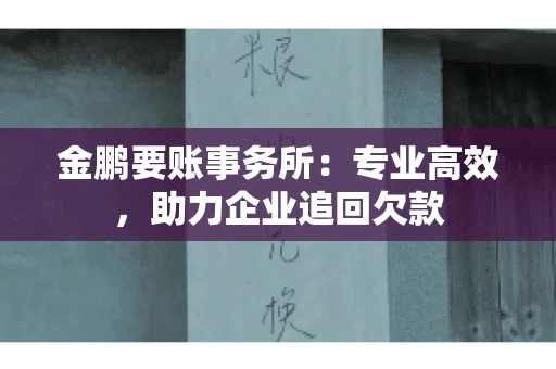 金鹏要账事务所：专业高效，助力企业追回欠款
