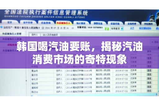 韩国喝汽油要账，揭秘汽油消费市场的奇特现象