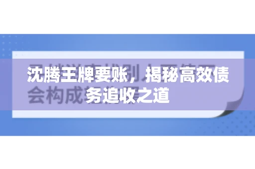 沈腾王牌要账，揭秘高效债务追收之道