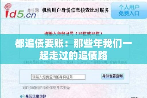都追债要账：那些年我们一起走过的追债路