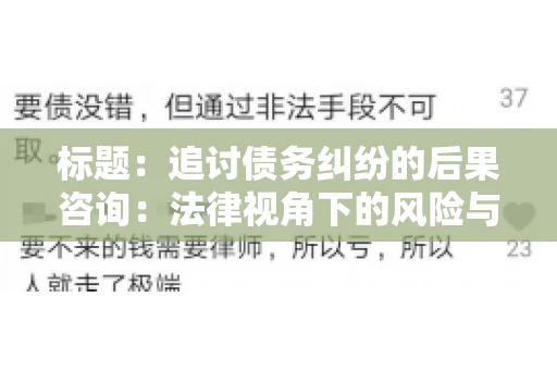 标题：追讨债务纠纷的后果咨询：法律视角下的风险与应对