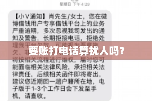 要账打电话算扰人吗？