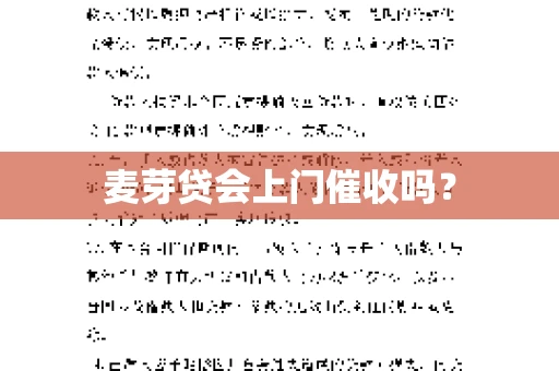 麦芽贷会上门催收吗？