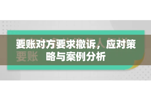 要账对方要求撤诉，应对策略与案例分析